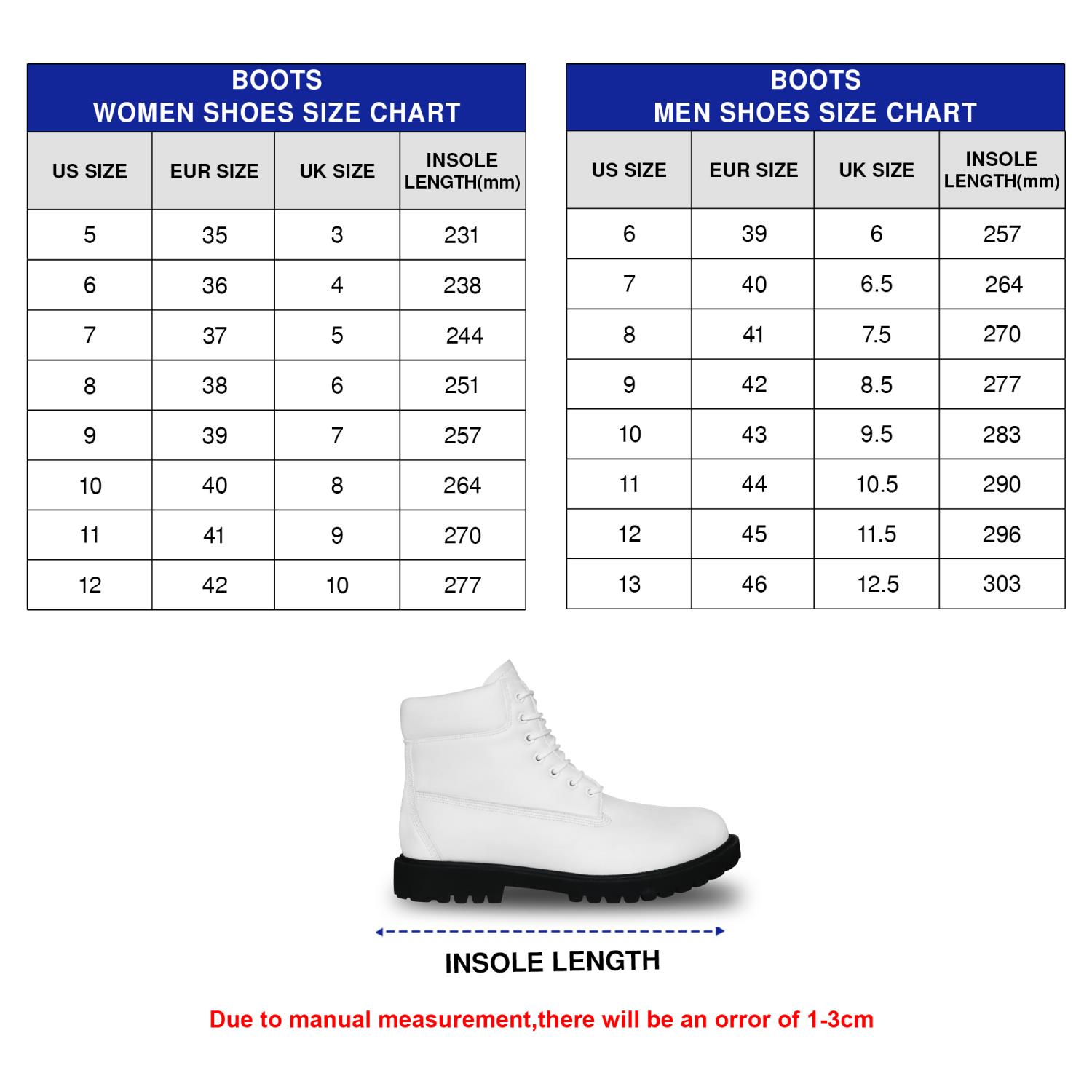 Louis Vuitton men's and women's size chart